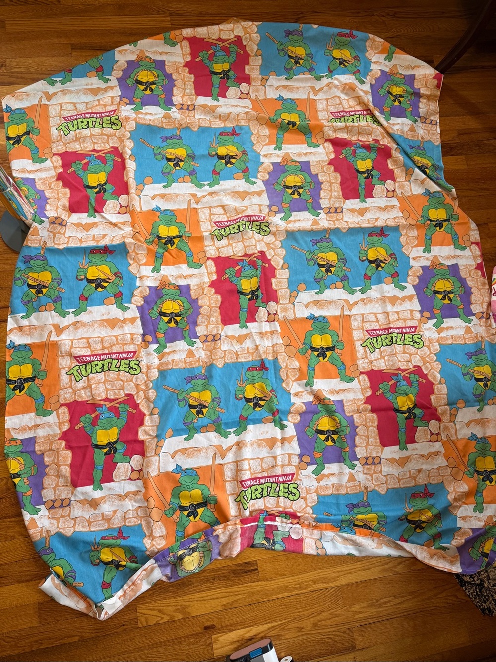 Tmnt Teenage Mutant Ninja Turtle Vintage Flat Twin Bed Sheet 80s 90s